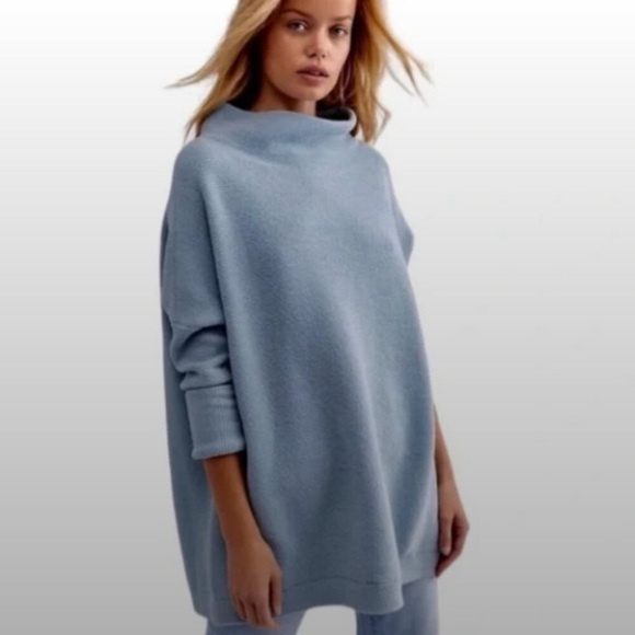 Free People Sweaters - Free People Ottoman Slouchy Tunic Sweater Blue